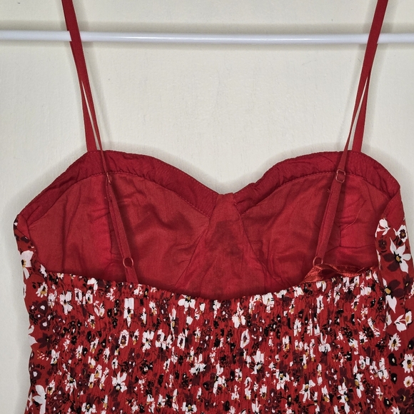 NWT Band of Gypsies red  floral print mini dress - Picture 4 of 7